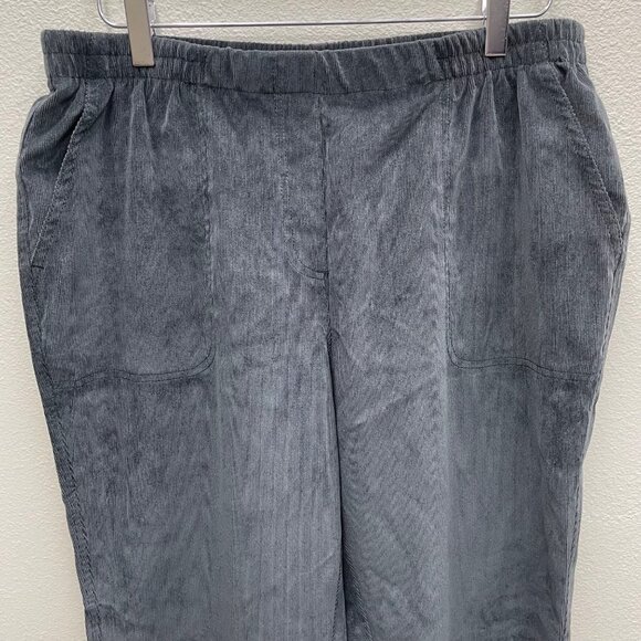 Allison Daley Gray Thin Wale Corduroy Pants Size 12R - Picture 2 of 8
